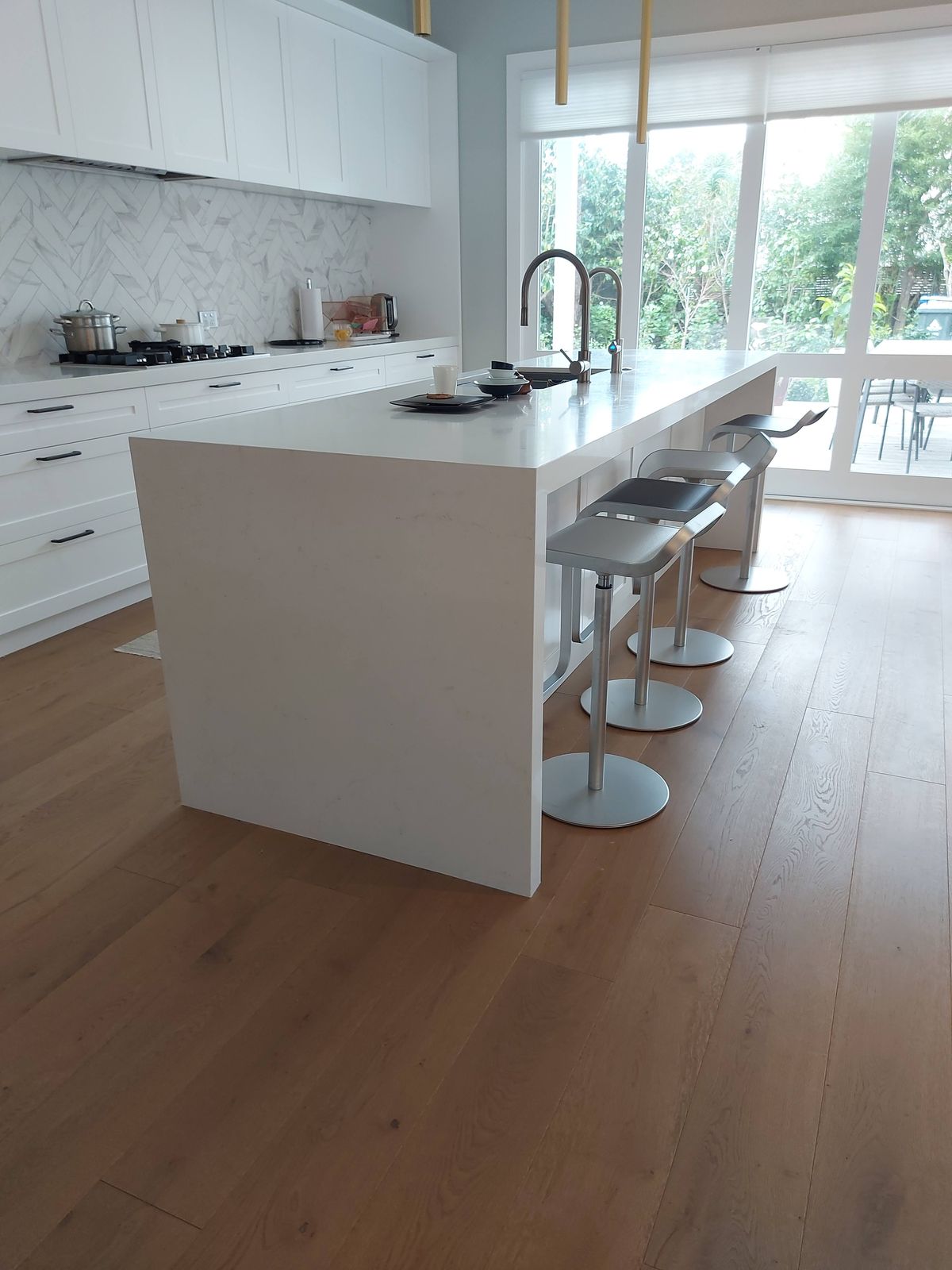Wooden flooring installation